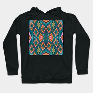 Diamond ikat in teal and orange Hoodie